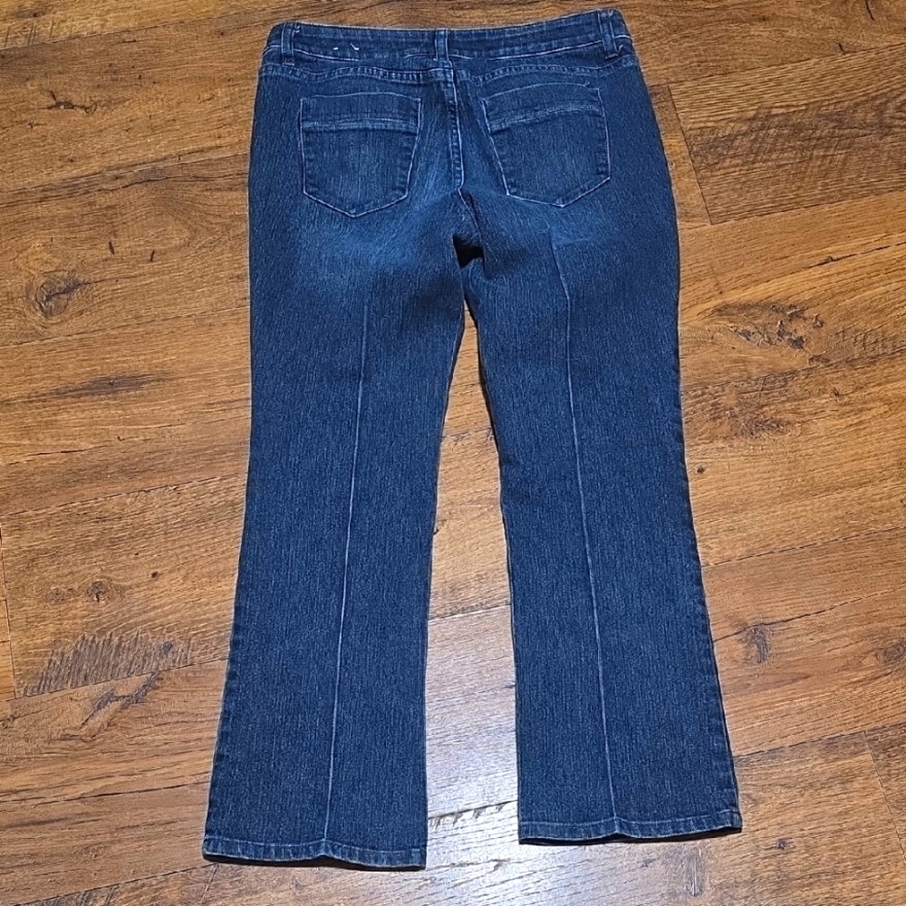 Christopher & Banks Blue Flare Wide Leg Jeans 6 Short